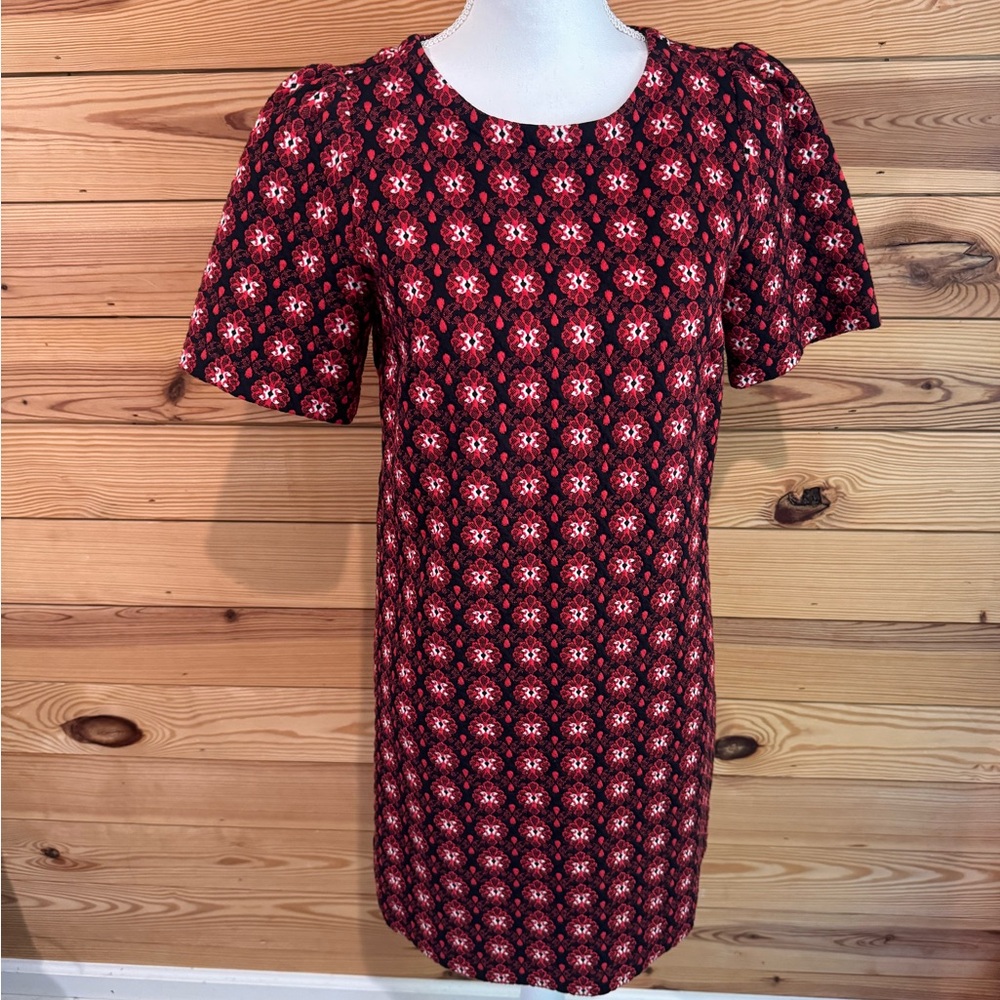 Merona Red and Black Patterned Mini Dress